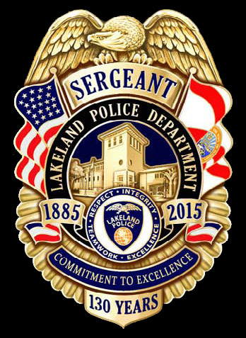 Lakeland Police Department 130th Anniversary/Memorial Badge: Gold Finish