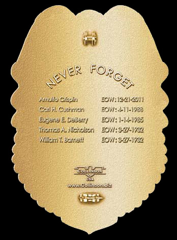 Lakeland Police Department 130th Anniversary/Memorial Badge (Badge): Gold Finish