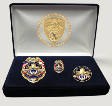Lakeland Police Department 130th Anniversary/Memorial Badge Set