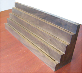 4 Row Solid Walnut Coin Rack