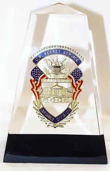 badge after Lucite embedment